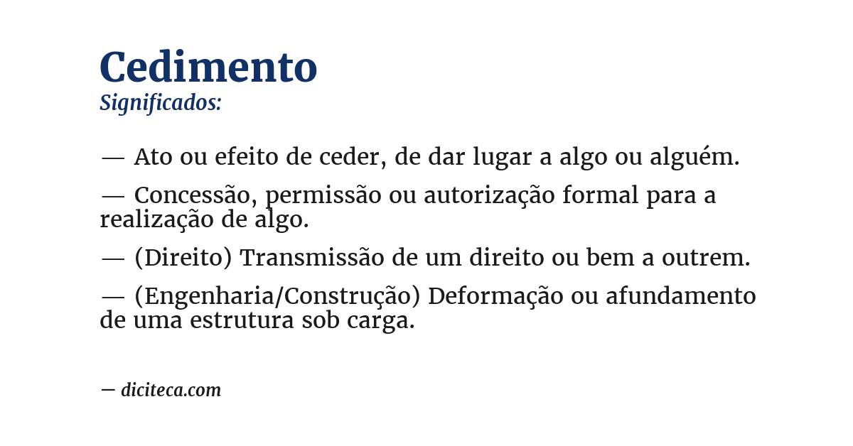 Significado de cedimento