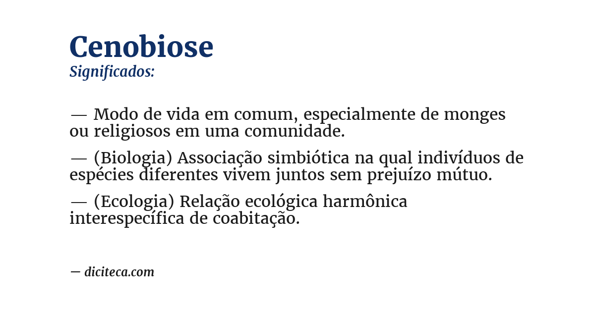 Significado de cenobiose