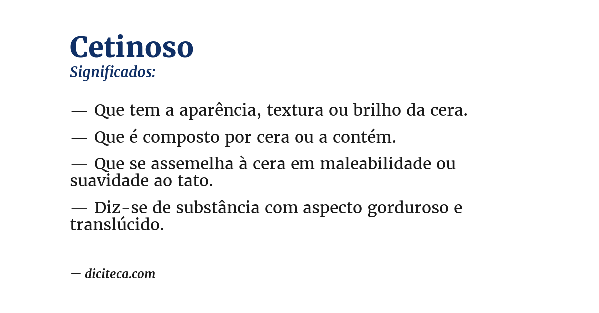 Significado de cetinoso