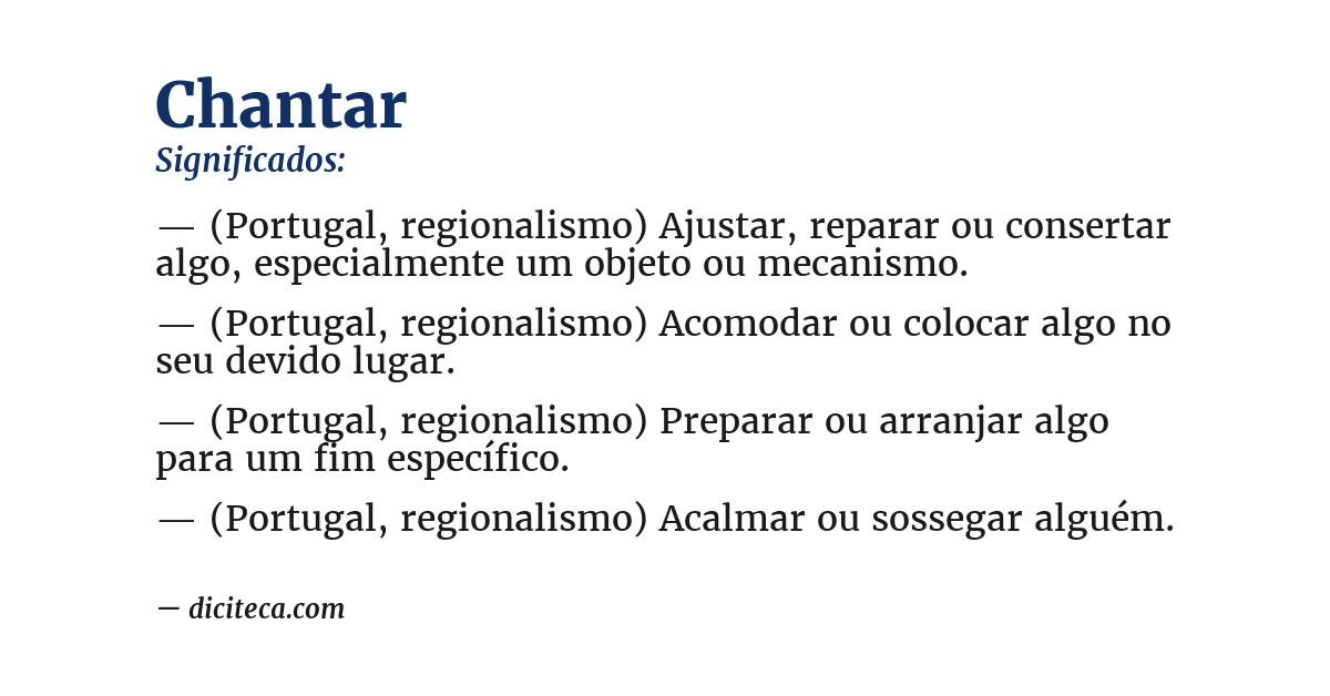 Significado de chantar