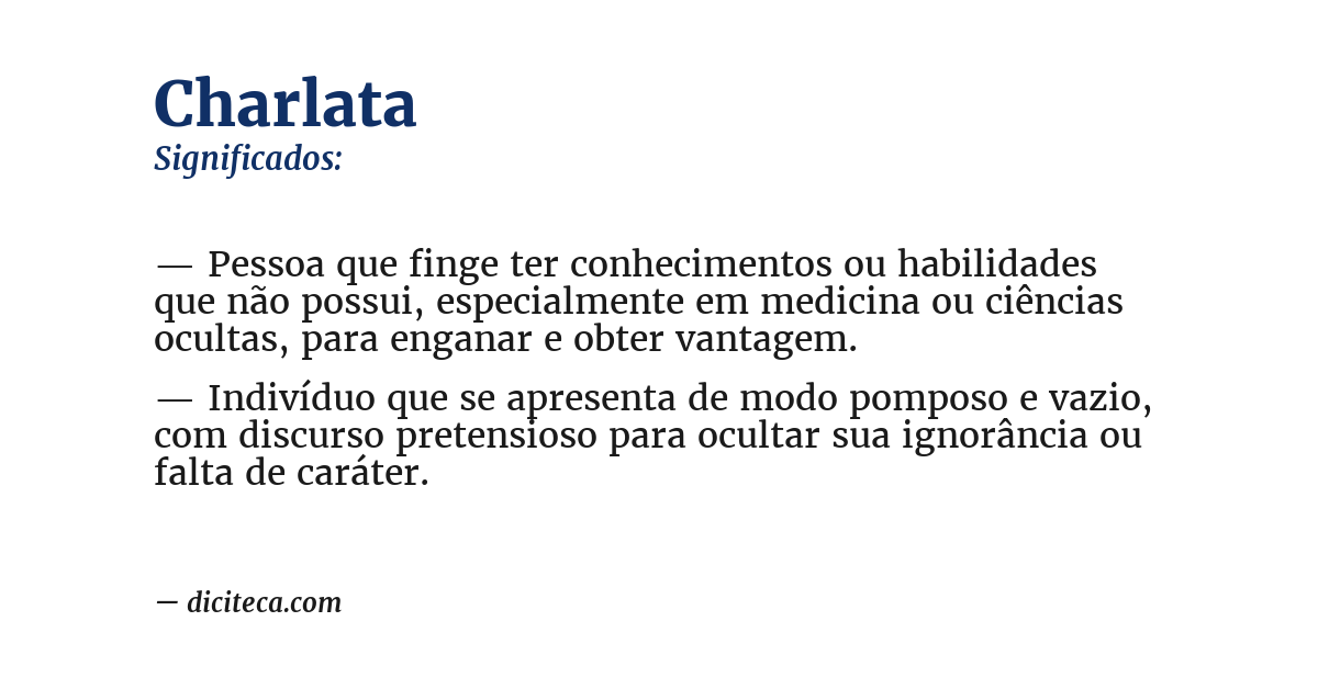 Significado de charlata