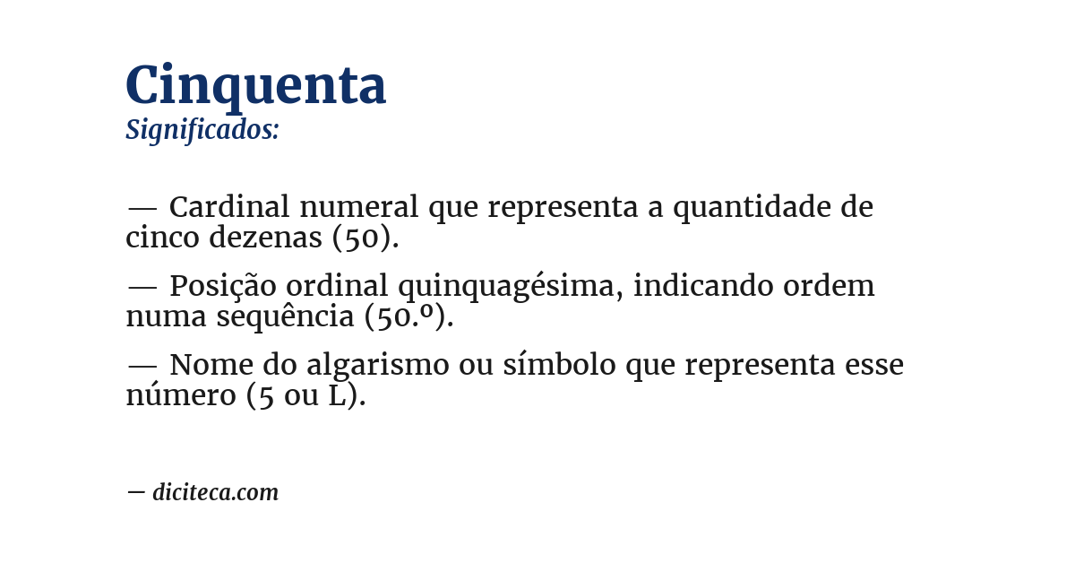Significado de cinquenta