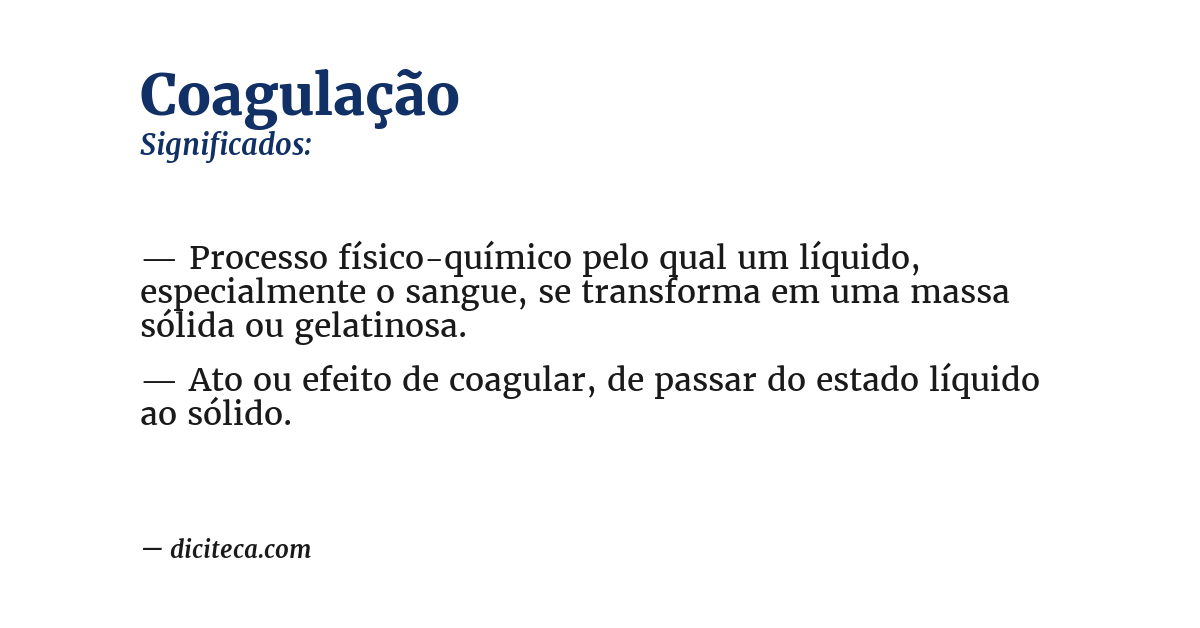 Significado de coagulação
