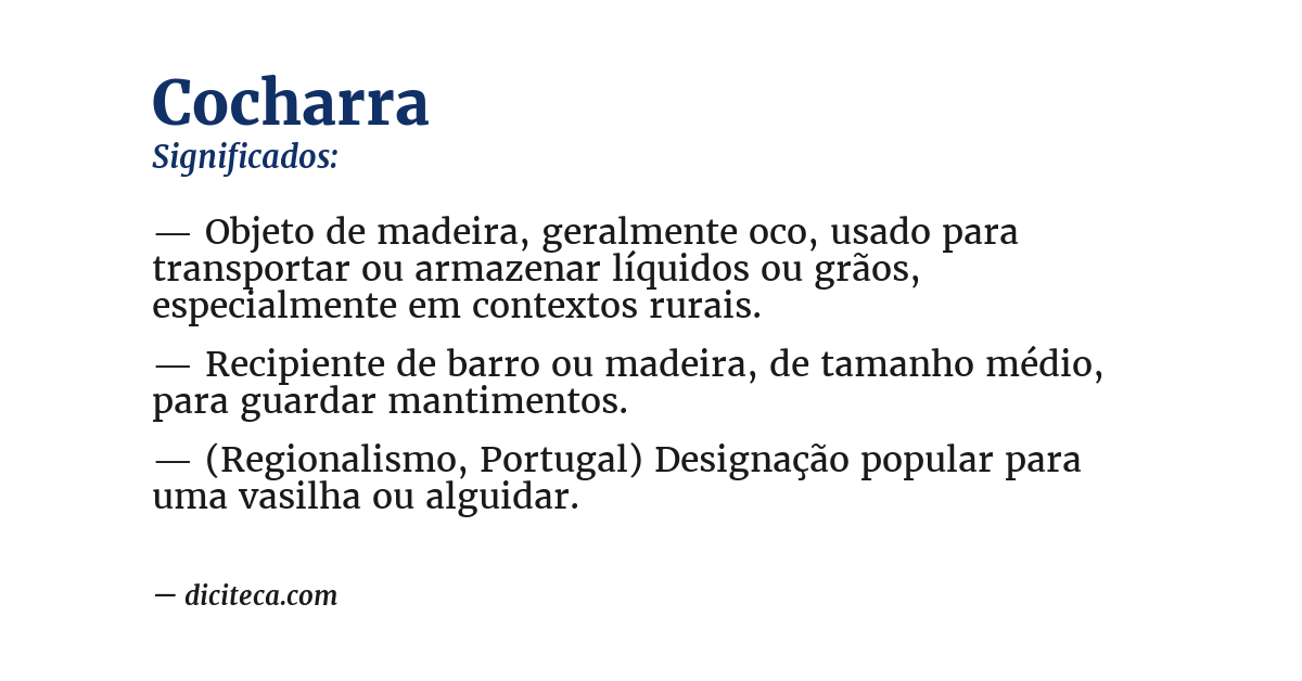 Significado de cocharra