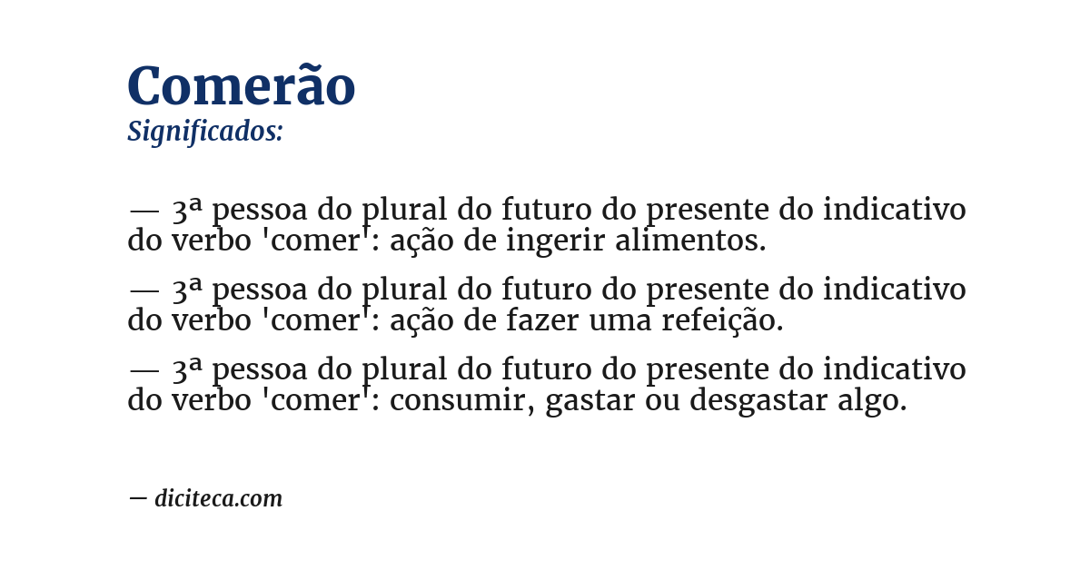 Significado de comerão