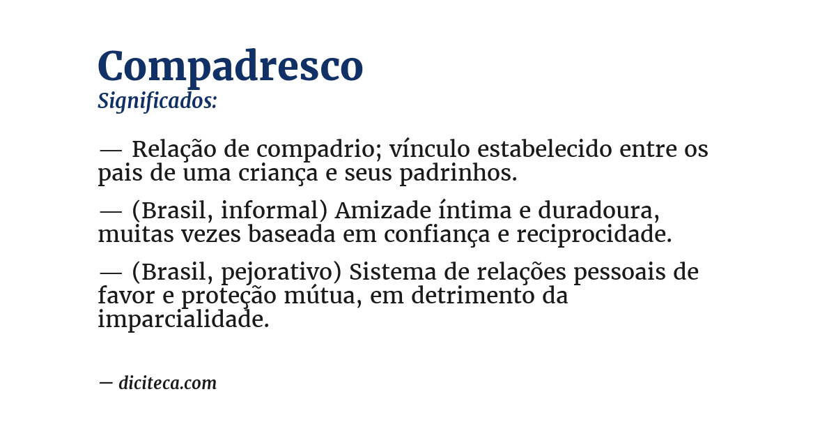 Significado de compadresco