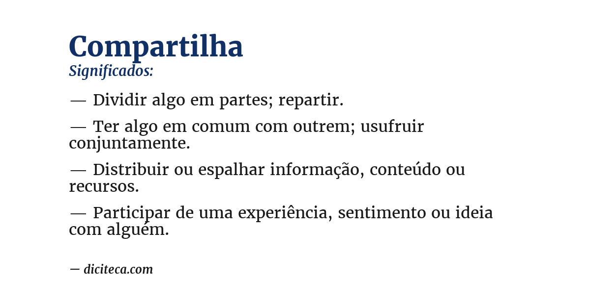Significado de compartilha