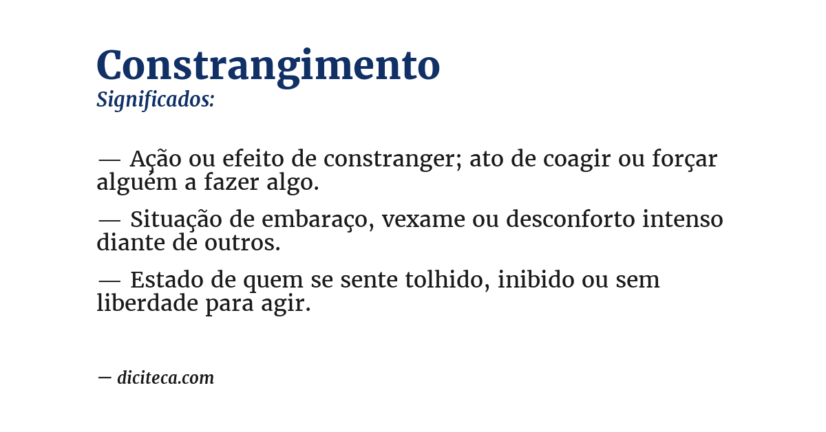 Significado de constrangimento