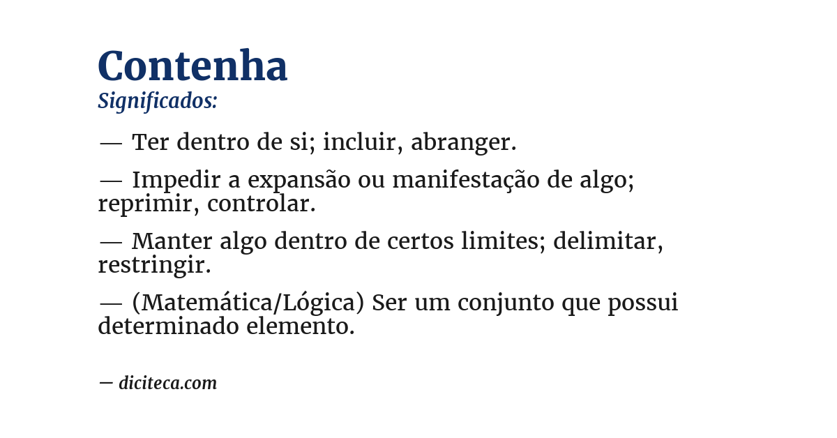 Significado de contenha