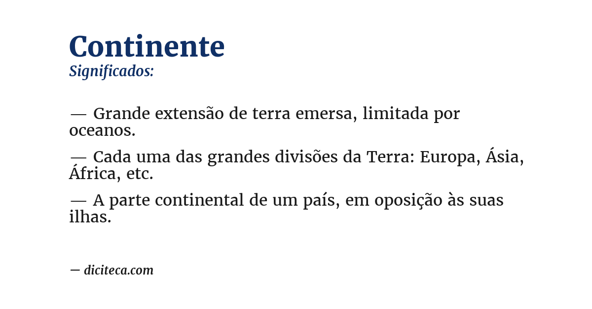 Significado de continente