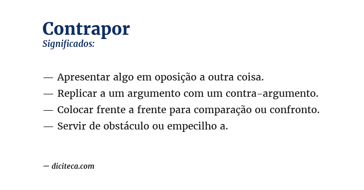 Significado de contrapor