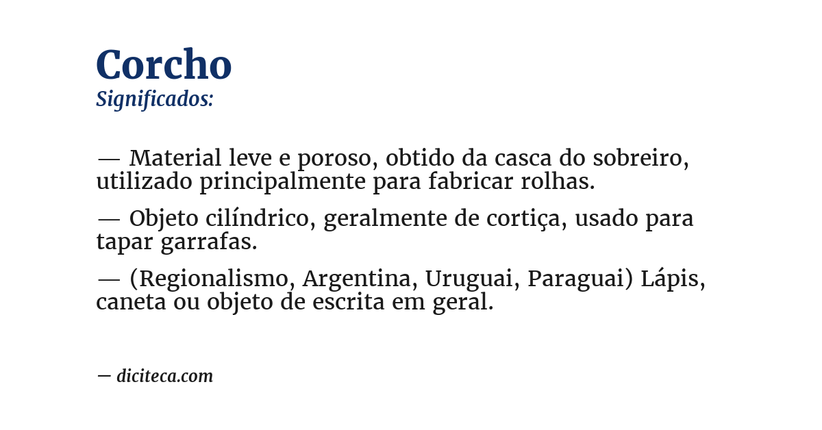 Significado de corcho