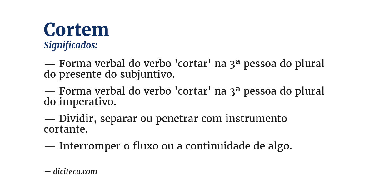Significado de cortem