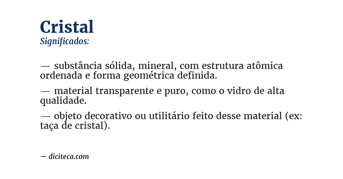 Significado de cristal