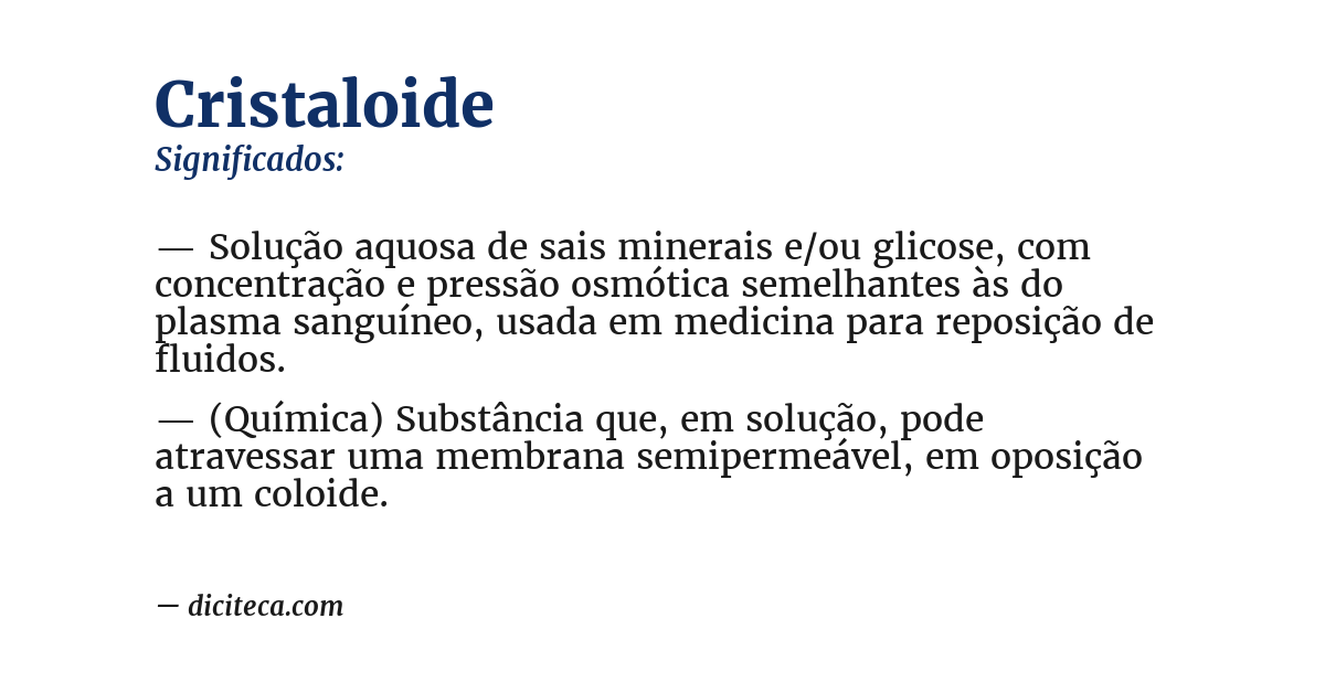 Significado de cristaloide