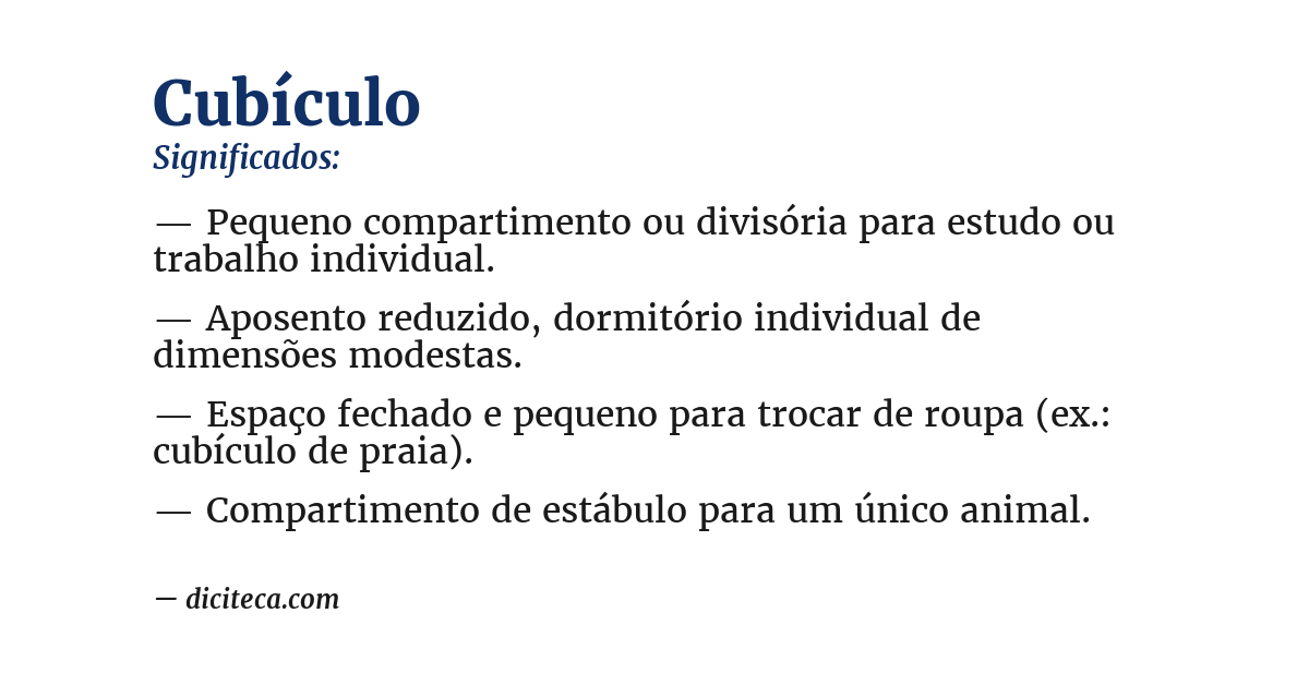 Significado de cubículo
