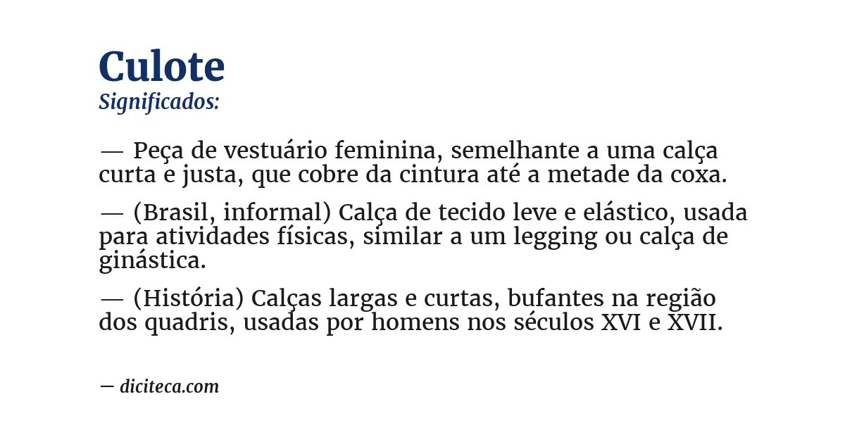 Significado de culote