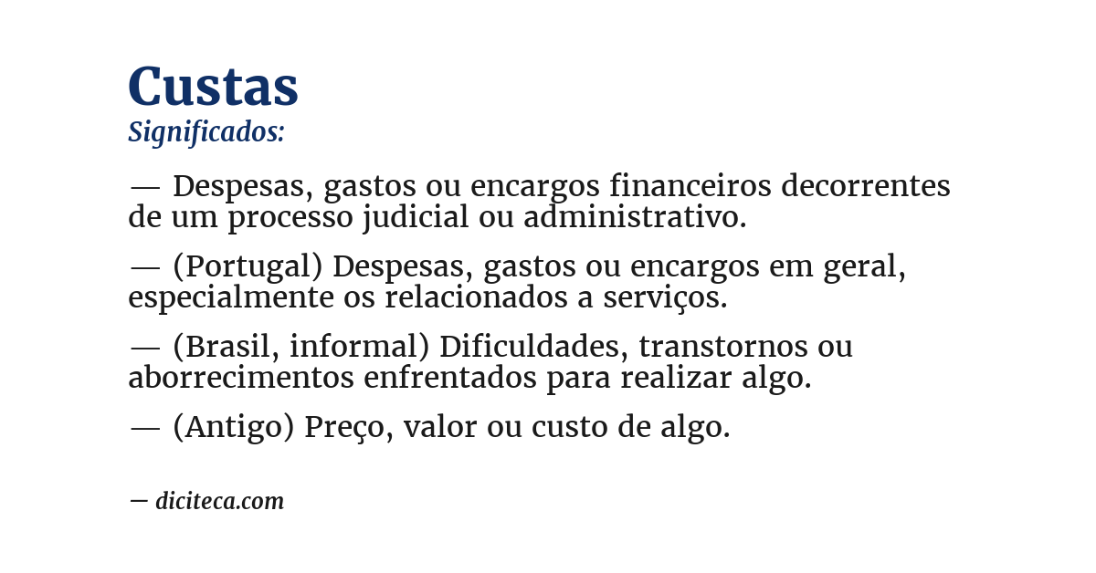 Significado de custas