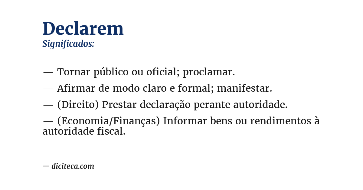 Significado de declarem