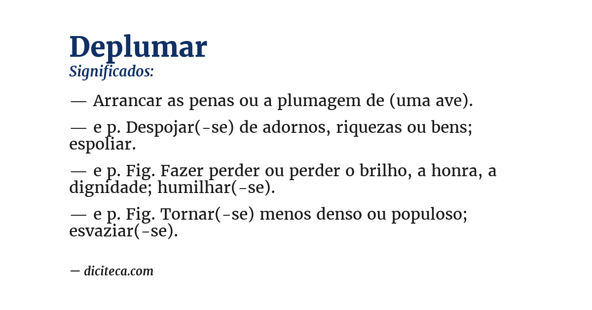 Significado de deplumar