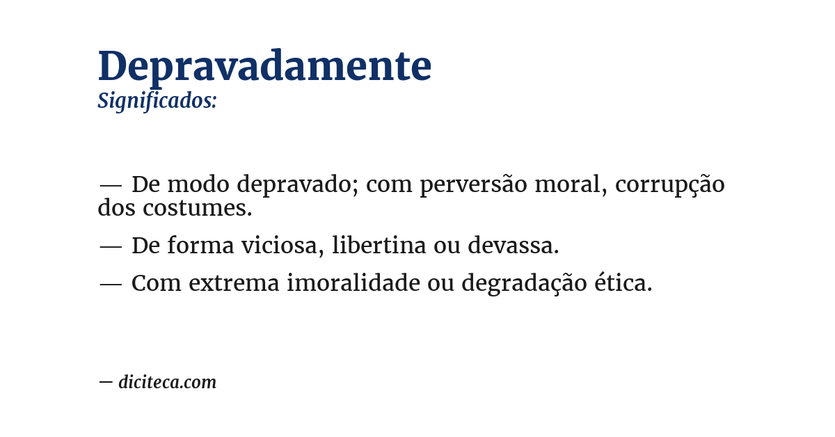 Significado de depravadamente
