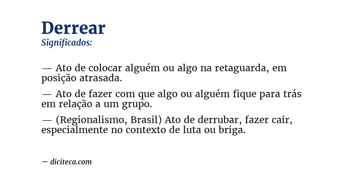 Significado de derrear