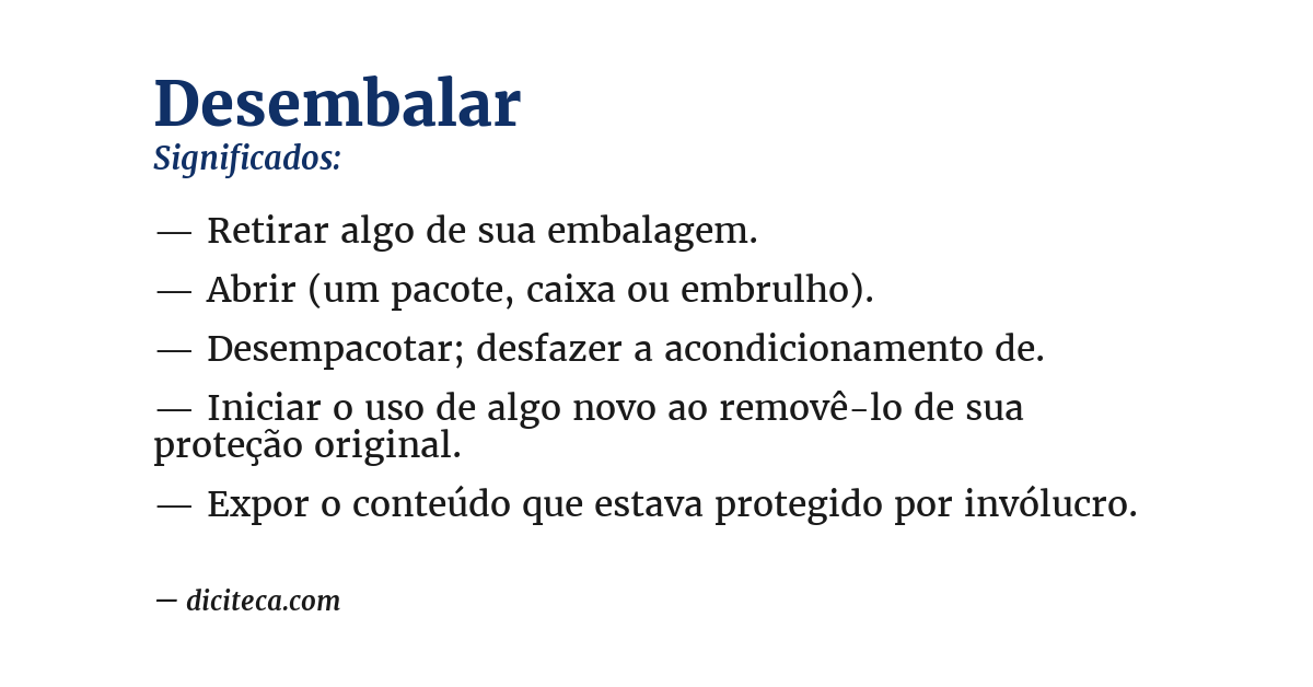 Significado de desembalar