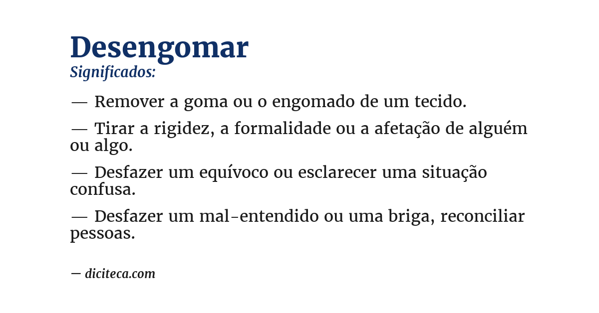 Significado de desengomar