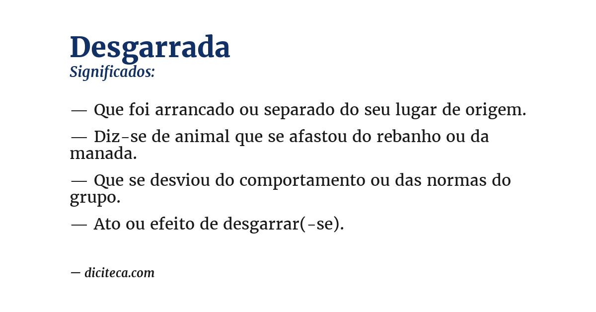 Significado de desgarrada
