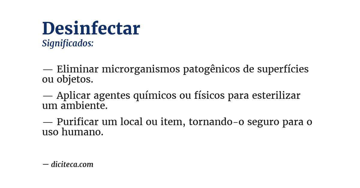 Significado de desinfectar