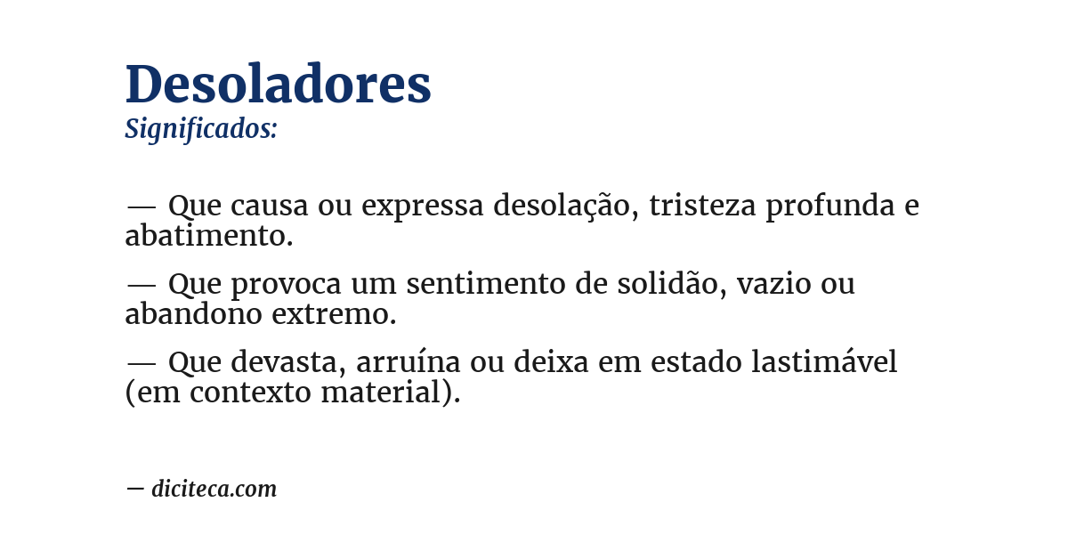 Significado de desoladores