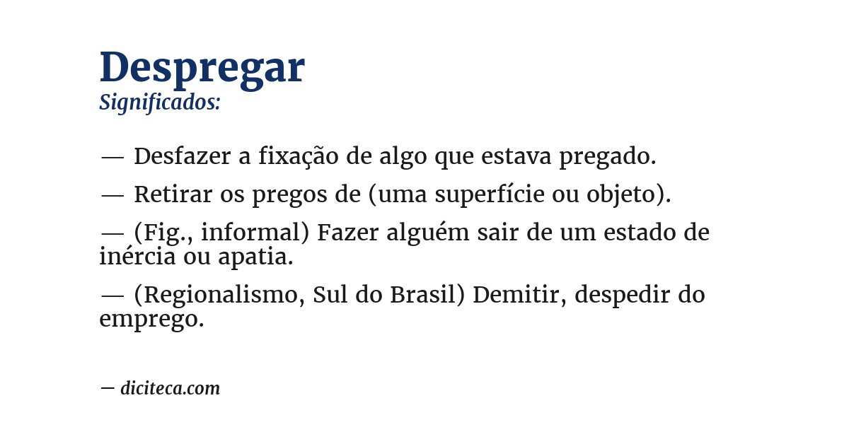 Significado de despregar