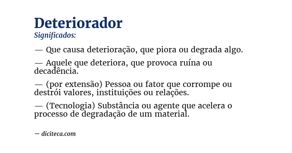 Significado de deteriorador