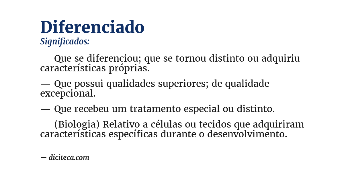 Significado de diferenciado