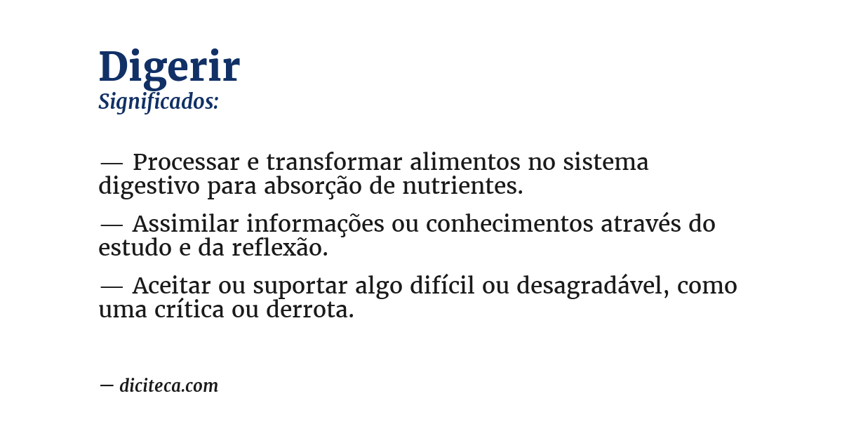 Significado de digerir