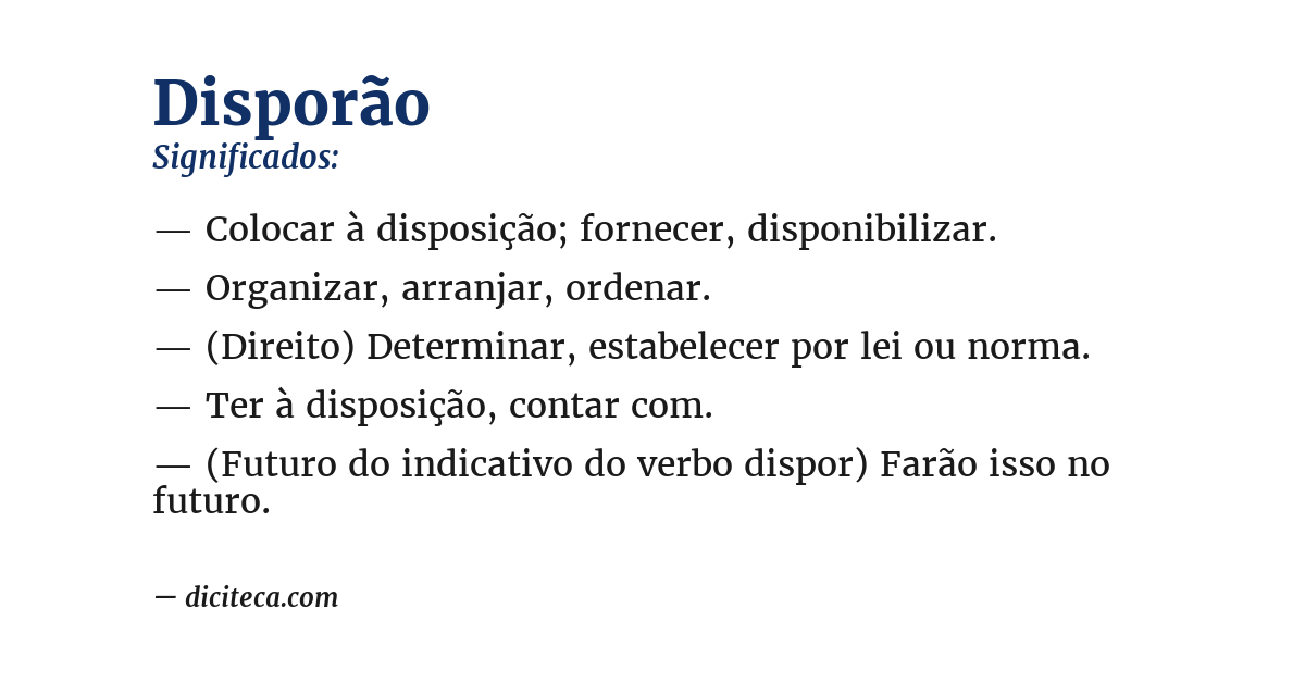 Significado de disporão