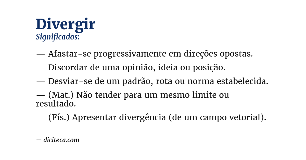 Significado de divergir