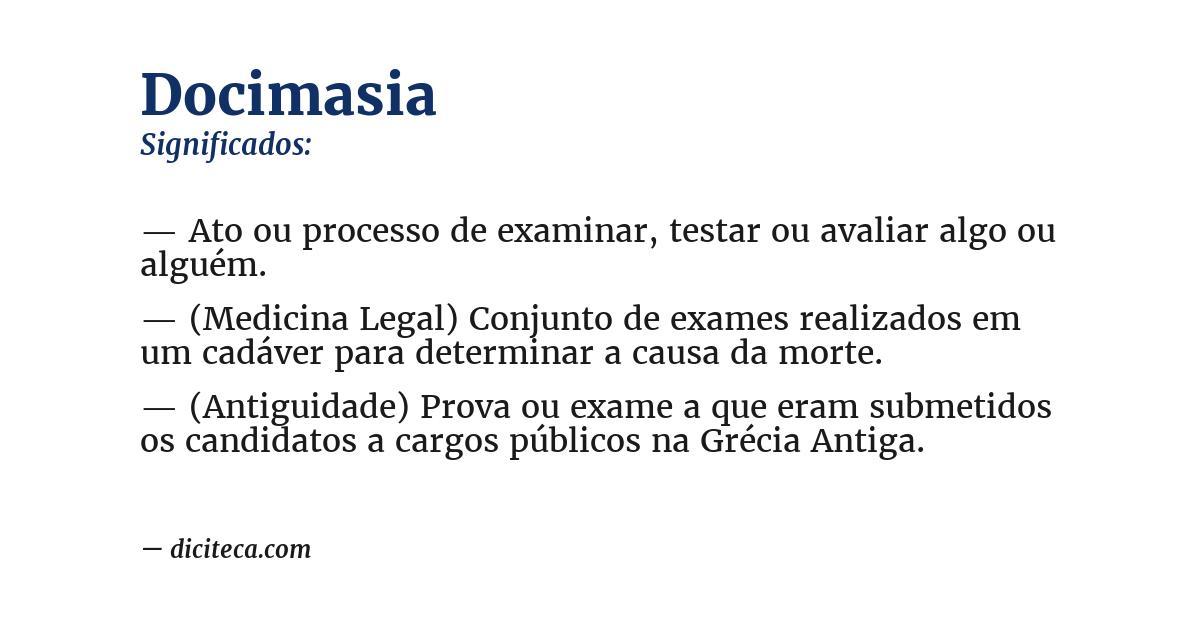 Significado de docimasia