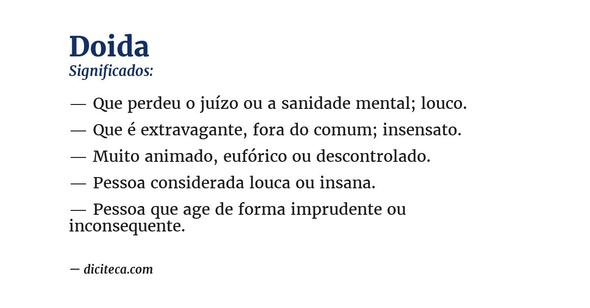 Significado de doida