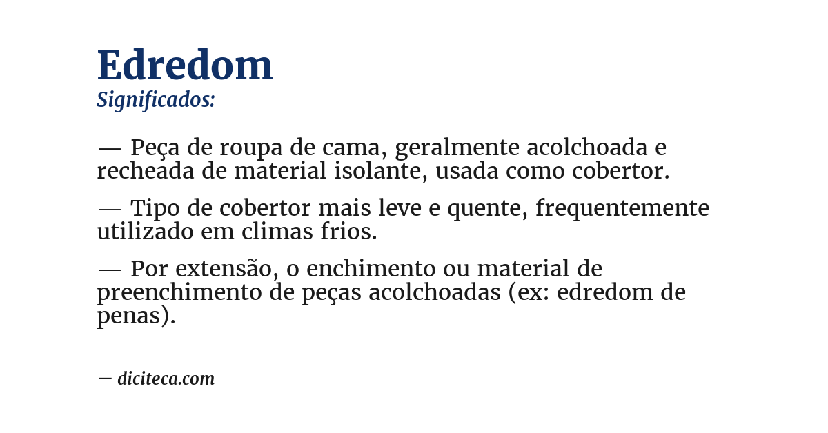 Significado de edredom