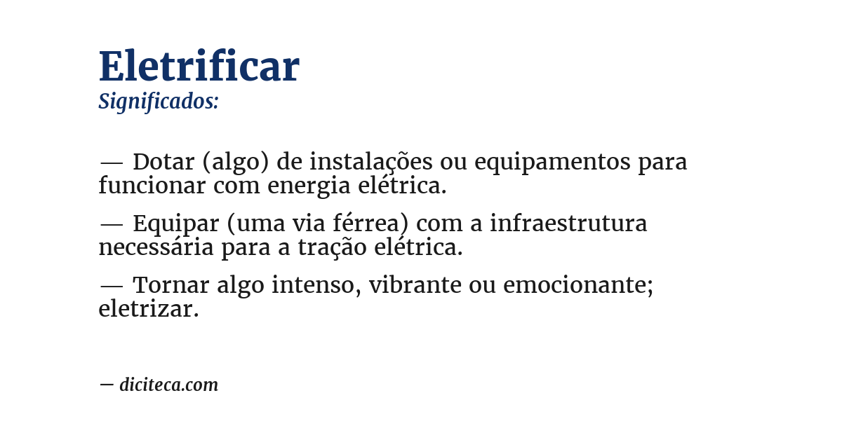 Significado de eletrificar