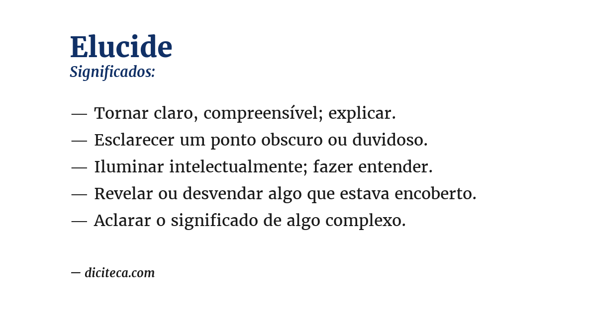 Significado de elucide