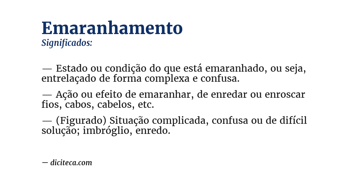 Significado de emaranhamento