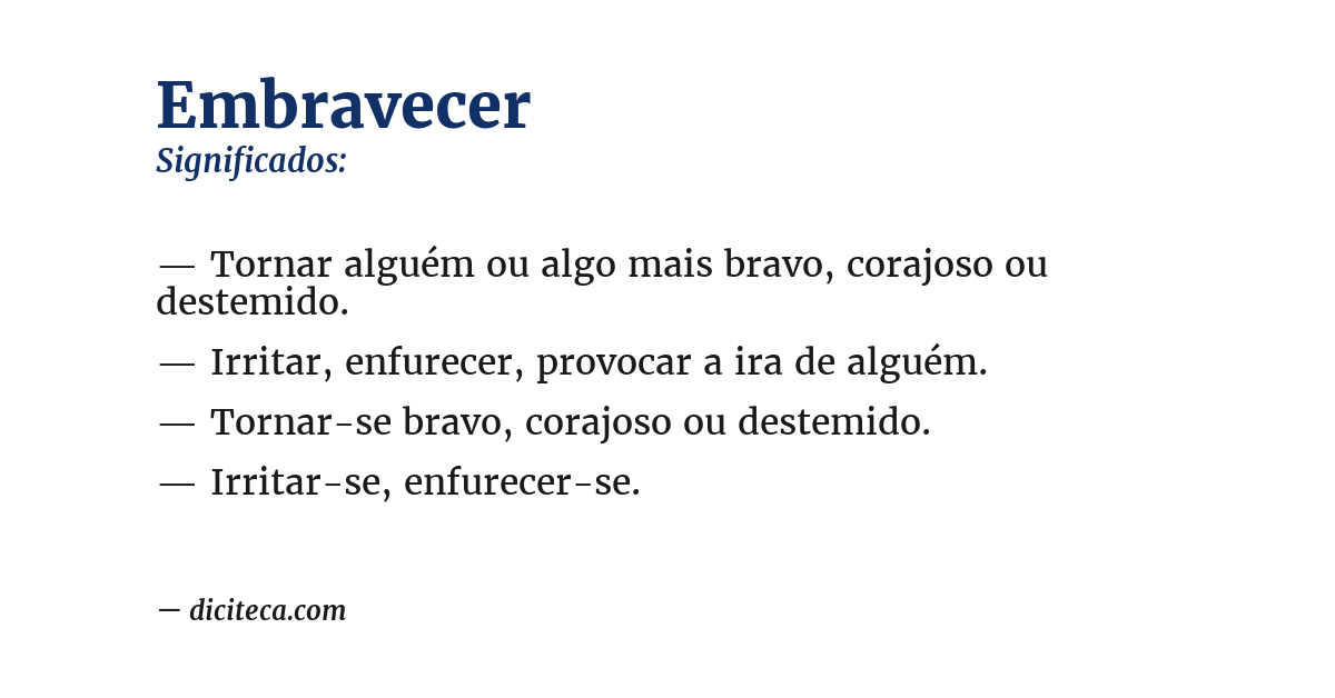 Significado de embravecer