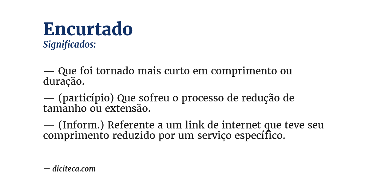 Significado de encurtado