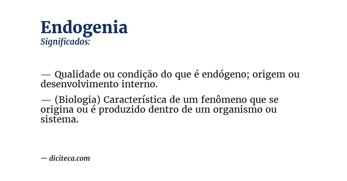 Significado de endogenia