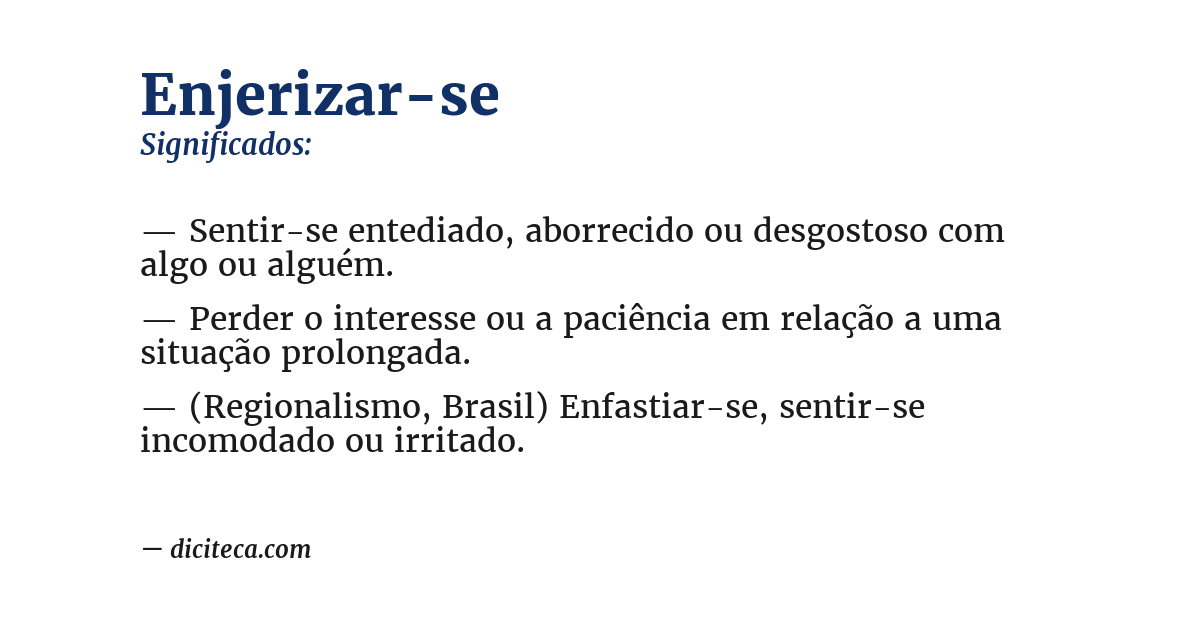 Significado de enjerizar-se