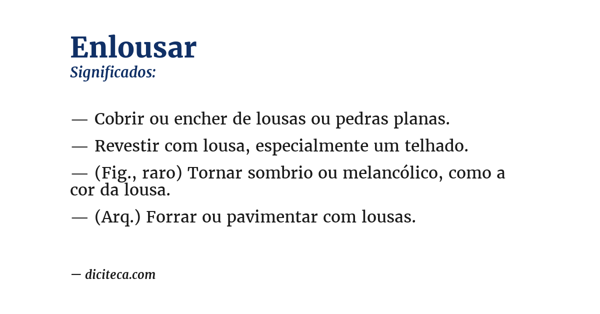 Significado de enlousar