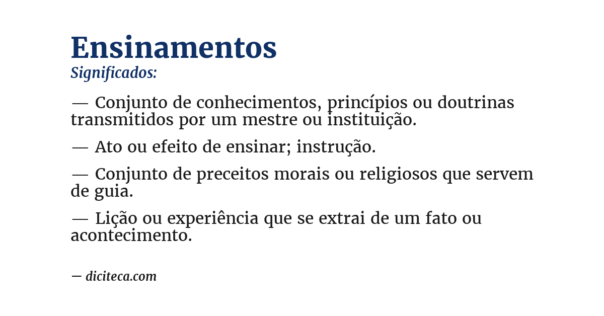 Significado de ensinamentos