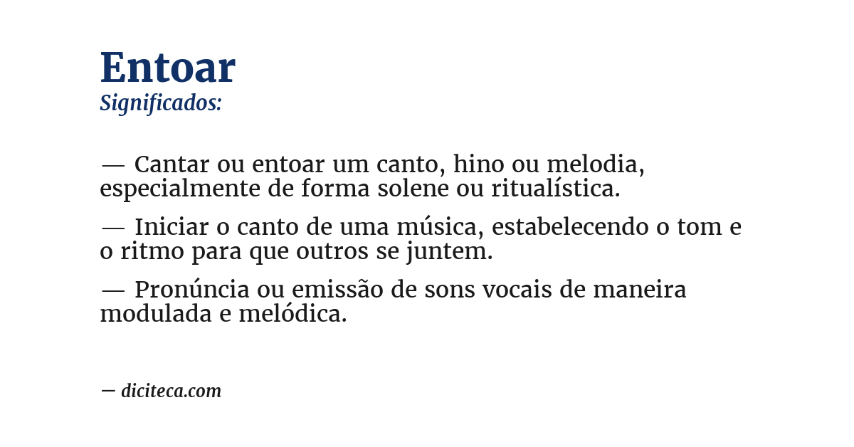 Significado de entoar